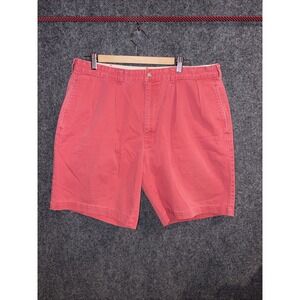 Polo Ralph Lauren Shorts‎ Mens 38 Pleated Front Chino Coral w 9" Inseam VTG